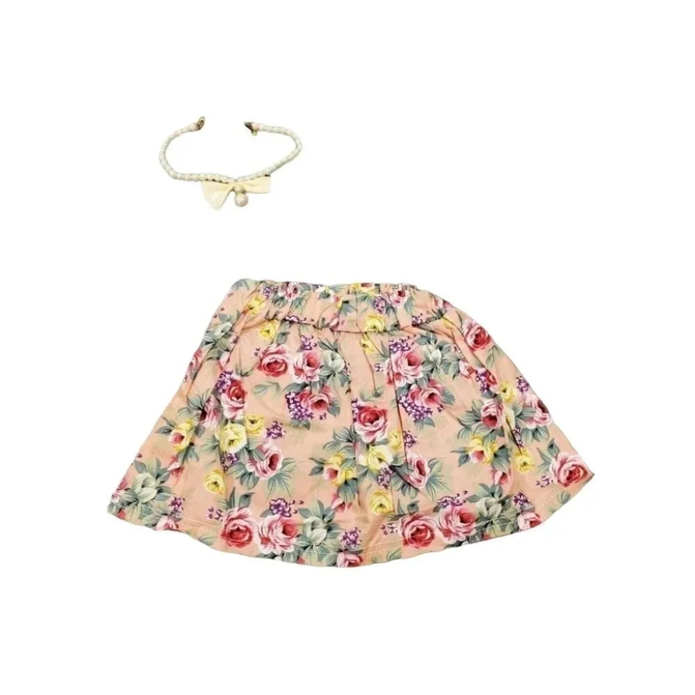 3T Pink Pearl 3 piece Shirt, Skirt, Necklace Set Baby/Toddler Outfit - Picture 5 of 6
